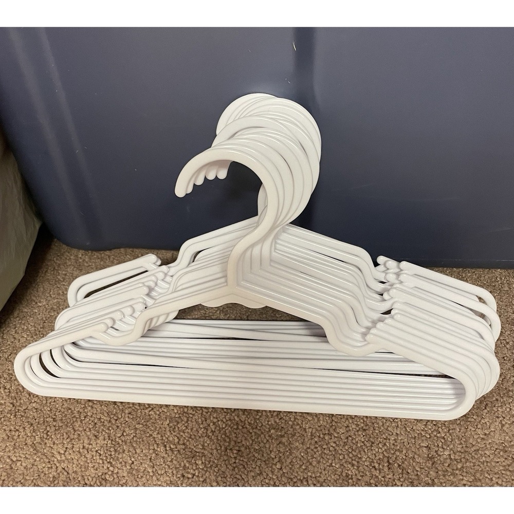 Baby Toddler Children's‎ Plastic Clothing Hangers White Set Of 16